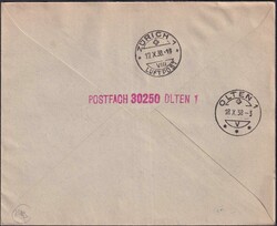 1938, W11 auf Luxus-Brief (1.Schweden-Flug) ab Zürich nach Stockholm ...