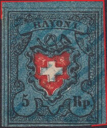 5655095: Rayon I, dunkelblau mit Kreuzeinfassung - Bogenränder / Ecken