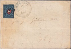 BÜLACH 1851 (18.JAN), Ortsbrief mit meist breitrandig geschnittener ...