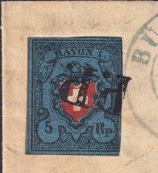 BÜLACH 1851 (18.JAN), Ortsbrief mit meist breitrandig geschnittener ...