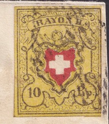 ZOFINGEN 1853 (20.MAI) nach BIRRWIL, gut geschnittene Rayon II (T.30 ...