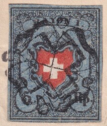 UETIKON 1850, 15II.c (grauviolettblau) Type 22 fehlerfrei auf ...