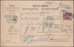 INTERLAKEN 1899 nach Ungarn (Tatra-Fured) über Kassel. 71D als ...