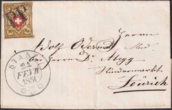 STANS (STANZ) nach Zürich 24.FEB.1851. Rayon II T.23 A2-RU sauber ...