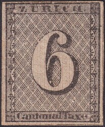 ZÜRICH 6, 2S (mit senkrechten Unterdruck-Linien) ungebraucht, Type ...