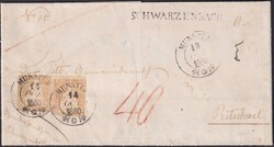 SCHWARZENBACH 1860 (13.+14.OCT) nach Retschwil, sehr seltene ...