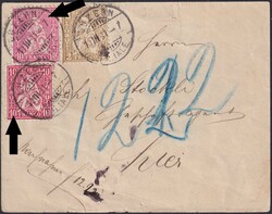 LUZERN 1881 (11.MÄRZ) sehr seltene Orts-Nachnahmen-Verwendung! (25Rp ...