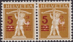 1921, Nr.147.Pf (Tellknabe mit Aufdruck "5") vor und rückseitig mit ...