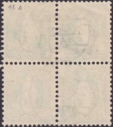 25c grün, 67C im seltenen Viererblock von BERN: 20.JUN.1892, ...