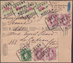 LUGANO 1889 (18.APR), gesuchte Verwendung mit Stehenden Helvetias ...