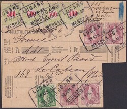 LUGANO 1889 (18.APR), gesuchte Verwendung mit Stehenden Helvetias ...