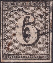 ZÜRICH 6, 2W mit schwarzer Rosette entwertet, T.I (21.Marke des ...