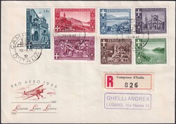 1946, Satzbrief CAMPIONE: Nr.6-12 an CHELLI Andrea, Lugano. Ka: 240.- ...