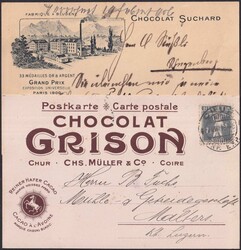 1906-1918, 5 Schokoladen-Karten (4x Suchard) mehrheitlich gut ...