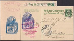 1904-1926, KATZEN (Hoffmanns Stärke) sieben Karten mit Zudrucken, ...