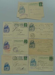 1904-1926, KATZEN (Hoffmanns Stärke) sieben Karten mit Zudrucken, ...