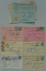 1882-1910, 13 Briefe, Dreifarben-Frankatur und illustrierte Karte von ...