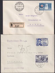 1928-1931, drei seltene Ersttagsbriefe PJ: BASEL: mit J48 (Henri ...