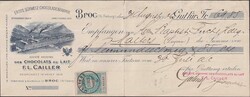 1906, BORC (Kt.Freiburg) illustrierte Quittungs-Belege von "Chocolat ...