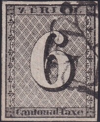 ZÜRICH 6, 2S (Type 2 des 100er-Bogens) Type II, breitrandig und ...