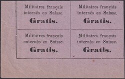 1871, Portofreiheits-Bogen zu 4 Marken (Viererblock) der Nr.1 auf ...