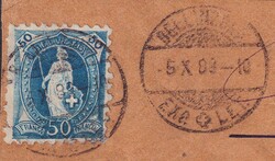 BELLINZONA 1889 nach PARIS, seltene 1Fr.-Frankatur mit 2x50Rp: 70B, ...