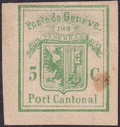 GENFER AUSSCHNITT, Nr.07 mit breitrandigem Schnitt, bildseitig wenig ...