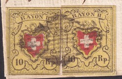 REINACH (AG, Bezirk Kulm) nach Seengen, Verbündungsschein mit 2x RII ...