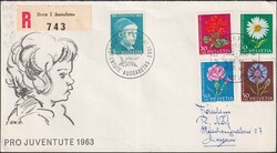 1963, J200-J204 auf Ersttagsbrief mit nicht registrierter ...