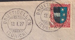 Thurgau: PFYN 1927 (seltener Aushilfsstempel) von Brüttisellen (ZH) ...