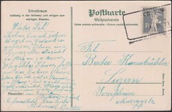 GONTEN (AR) 1920 (Aushilfsstempel) auf Karte mit Ansicht GONTEN nach ...