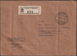 1934, LUZERN - Pommerwitz (DE) Eugen Sekula-Brief, rs mit 11 Marken, ...