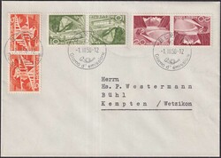 1950, K41-K43 auf Ersttagsbrief BERNA (italienisch) tadellos sauber, ...