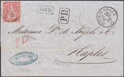 1965, OLTEN-St.GALLEN (Z14) vom 25.NOV.65 von TURGI (AG bei BADEN) ...