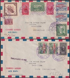 PERU & Costa Rica, 6 Briefe mit Buntfrankaturen, nach INTERLAKEN (4) ...