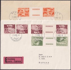 1950, S60-S62 auf Ersttagsbriefen, sauber von BERN nach SURSEE, Kat: ...