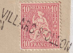 VILLARS S/OLLON 1876, Zierbrief (mit weissem Rahmen) mit Nr.38 nach ...