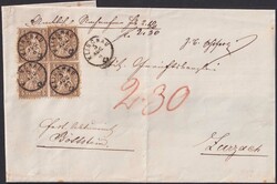 KLINGNAU (AG) nach Zurzach 1867, seltene "amtliche Nachnahme" mit 4x ...