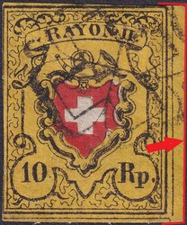 T.16 B-RU, mit Zürcher Rosette (AW.-Nr.1) links wenig beschnitten ...