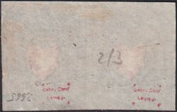 Type 1+2, 15II im Paar mit breitrandigem Schnitt, sauber entwertet ...