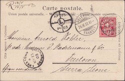 SIERRA LEONE (Westafrika), Karte von Delemont mit Ansicht Moutier ...