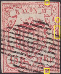 Type 10 UM-I, Nr.20 mit sauberem Rauten-Stempel, sehr gut geschnitten ...