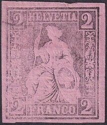 2c schwarz auf violettem Papier, Nr.28.PD (Probedruck) seltenes ...