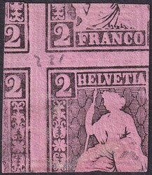 2c schwarz auf violettem Papier, Nr.28.PD (Probedruck) seltenes ...