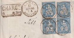 AARAU (DIS.+BUR) vom 13.JUNI 1866 nach Stauffen, seltene ...