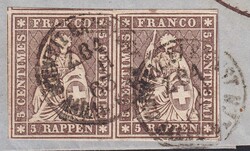 BAHNPOST: Aarau-Bern 1863: Z64 (mit handschriftlichem Datum): 16.NOV ...