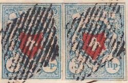 BRUGG 1852 (4.SEPT) nach ZÜRICH, zwei Einzelmarken T.3 U-RO (II) +T ...