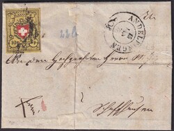 ANDELFINGEN 1852 (13.JAN) nach Schaffhausen, fehlerfreie ...