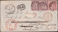 USA, Zürich 1867 (6.AUG) nach Massachusetts (Orient-Springs-Hotel), ...