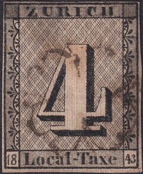 ZÜRICH 4 (Esslinger Probe), 1S mit senkrechten Unterdruck-Linien ...